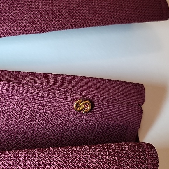 NWT St. John deep cherry or pomegranate red crew neck sweater Sz Med